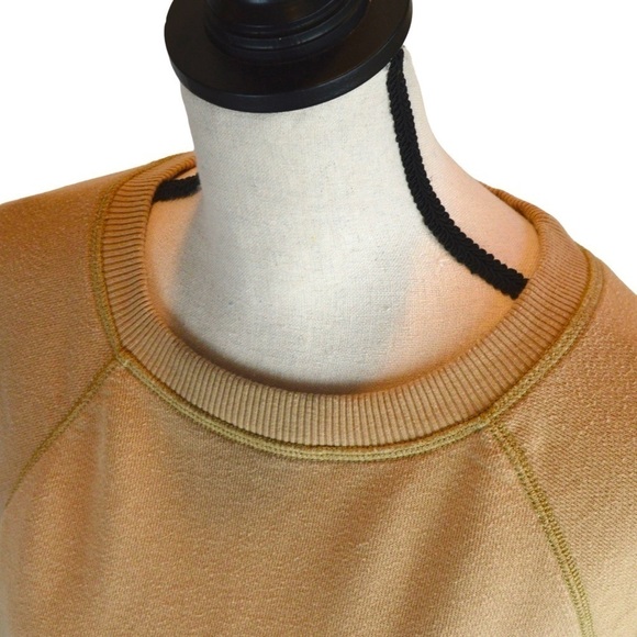 Aerie Oversized French Terry Crew Neck Sweatshirt, Toasted Almond Color Size XS - Picture 3 of 12